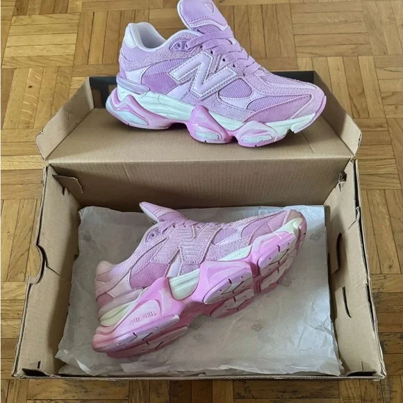 New Balance Pink and White Sneakers with Modern Silhouette
